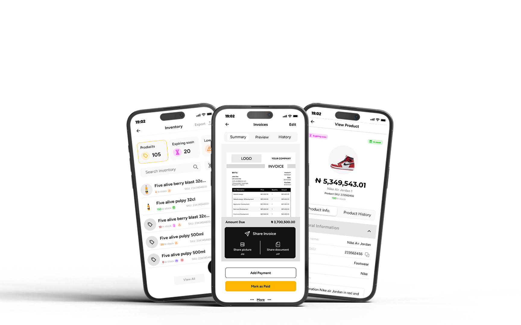 Invoyse invoice creation screen